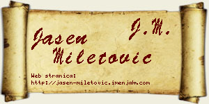Jasen Miletović vizit kartica